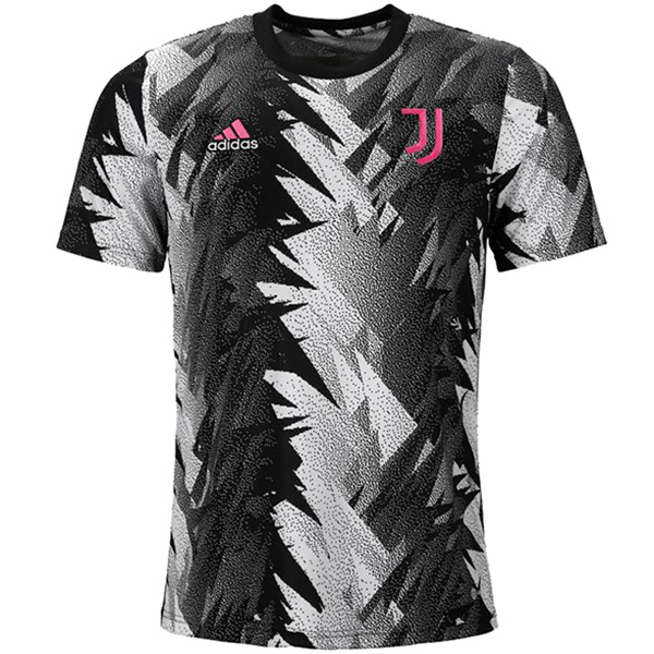 Juventus maglia da allenamento pre-partita divisa da calcio da uomo maglia da calcio abbigliamento sportivo nero bianco 2023-2024